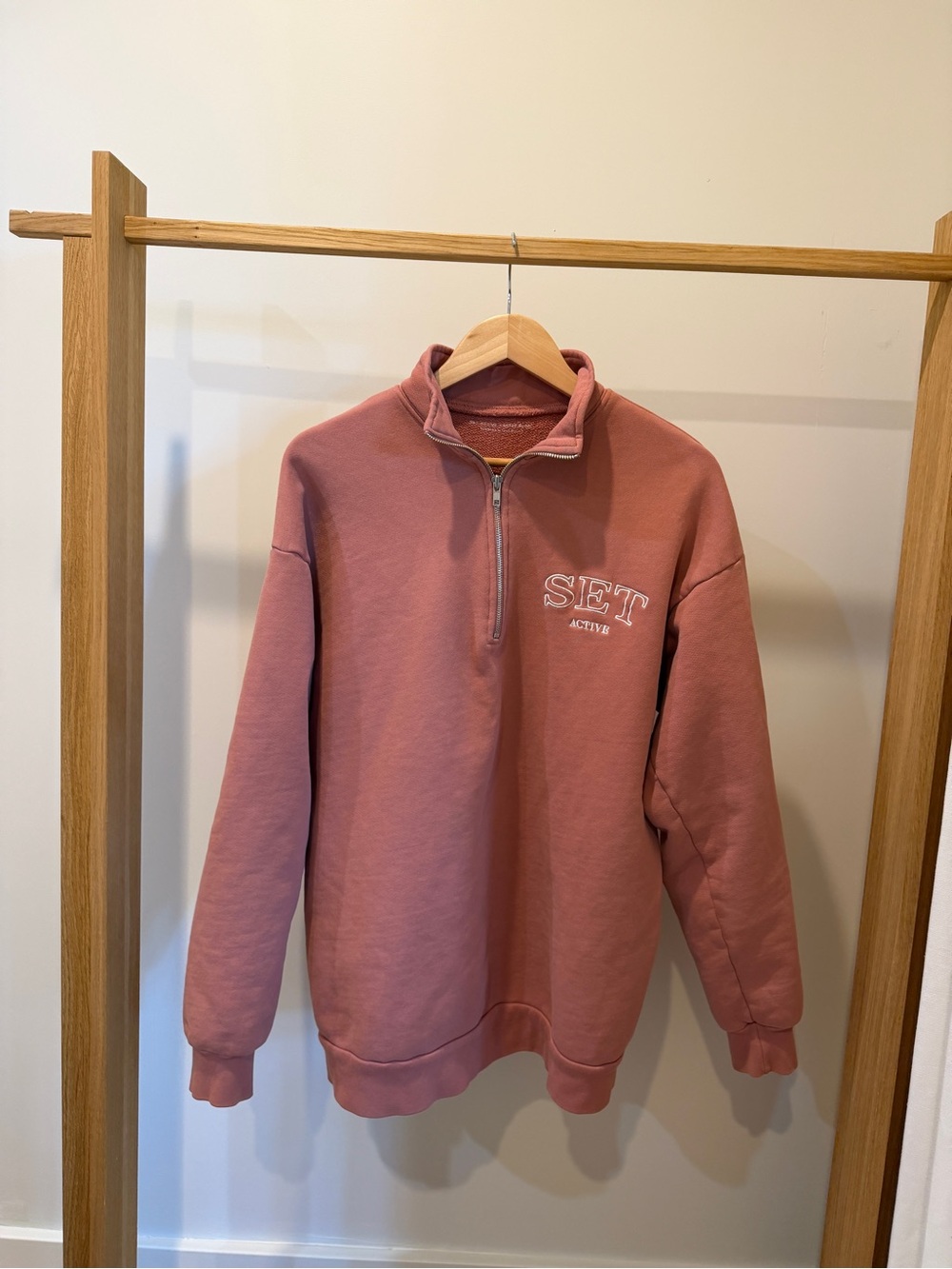 SET Active x Aimee Song Terracotta Half Zip pullover - Small